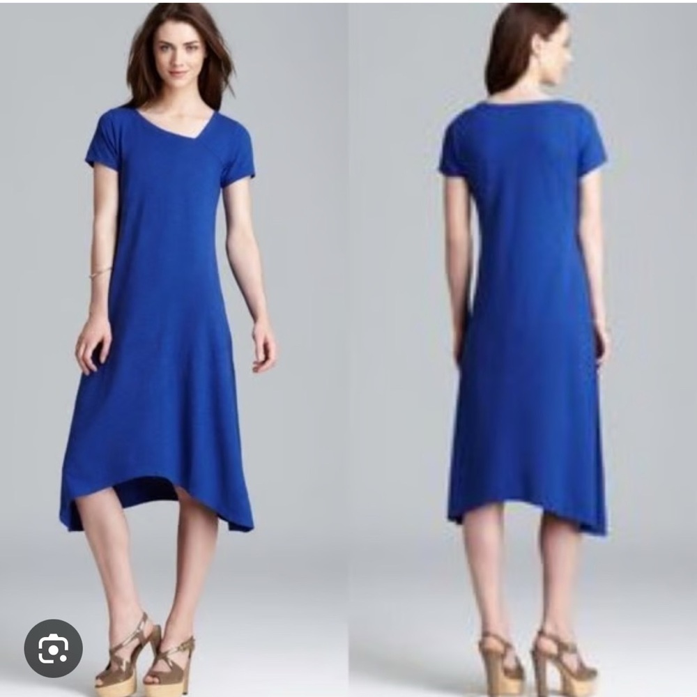 Eileen Fisher Asymmetrical Dress in‎ Deep Blue